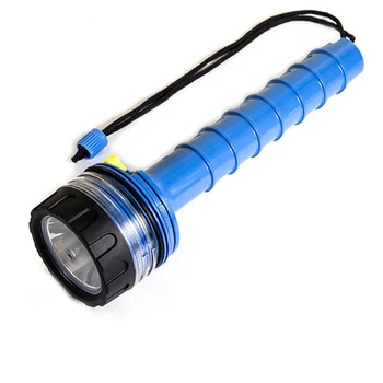 Фонарь Для подводного плавания Подводный Водонепроницаемый светодиодный фонарь для дайвинга, Профессиональный мощный фонарик, синий