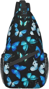 Милая сумка-слинг с бабочкой, нагрудный рюкзак через плечо, Повседневный рюкзак для Путешествий, Походные сумки на плечо для женщин и мужчин