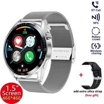 NFC Smartwatch 2023 Мужские Часы Bluetooth Call Наручные Часы Фитнес-Браслет Для Samsung Galaxy A53 OnePlus 7 Pro UMIDIGI G3