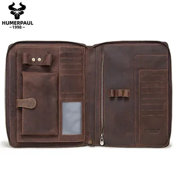 Ретро Кожаный чехол Padfolio для iPad, портативный деловой портфель, высококачественный многофункциональный держатель для карт, Органайзер для документов