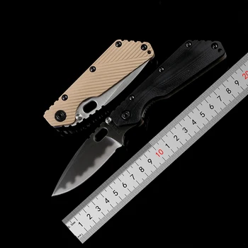 Тактический складной нож DICORIA SMF D2 С черным полированным лезвием TC4 С текстурой пламени, Рукоятка G10, нож для выживания на открытом воздухе