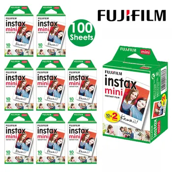 Белая пленка Fujifilm Instax Mini 10 20 40 60 80 листов для фотоаппарата мгновенной печати FUJI Mini 11/9 + бесплатные наклейки (hob-2024)