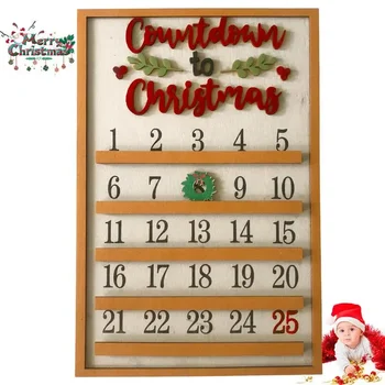 Рождественский Деревянный Адвент-календарь, Настольное праздничное украшение, Веселая Рождественская книга, Рождественский календарь Своими руками, Раскладной, заполните свой
