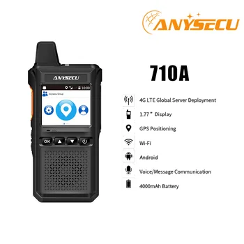 Anysecu 710A 4G POC Радио 4000 мАч IP54 WIFI Поддержка Android 8,1 Работает с Realptt или Zello с GPS