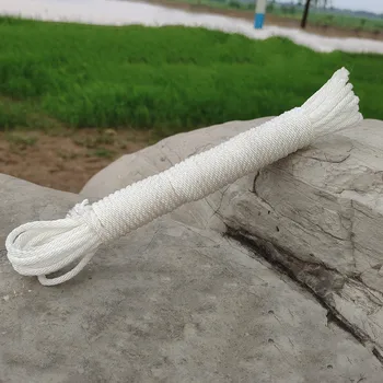 Белая Полая нейлоновая веревка с полной оплеткой, износостойкая, тонкая полиэфирная веревка с оплеткой, Декоративная упаковка, шнур для старта, 3 мм, 4 мм
