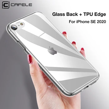 Чехол для телефона из закаленного стекла CAFELE для iPhone SE 2020, мягкий край из ТПУ со стеклянной задней панелью, чехол для iPhone SE 4.7, прозрачные чехлы
