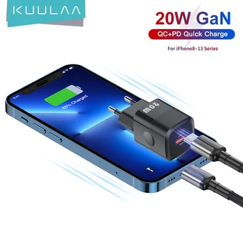 KUULAA 20 Вт USB C Зарядное Устройство GaN Type C PD Быстрая Зарядка Для iPhone 14 13 12 Pro Max XS Samsung Для iPad Pro Air 2020 iPad mini 2021
