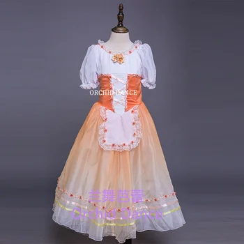 Suger Color Для девочек, индивидуальный размер, индивидуальный цвет, предпрофессиональная одежда для выступлений, Оранжевое романтическое балетное платье-пачка