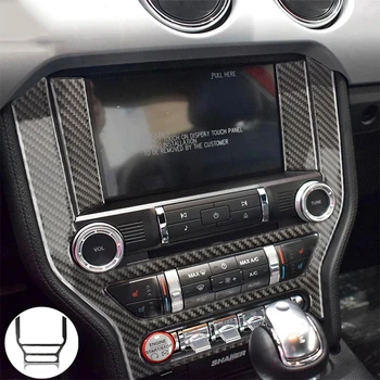 Накладка на мультимедийную консоль из углеродного волокна, наклейка на панель, отделка салона автомобиля Ford Mustang 2015 2016 2017 2018 2019