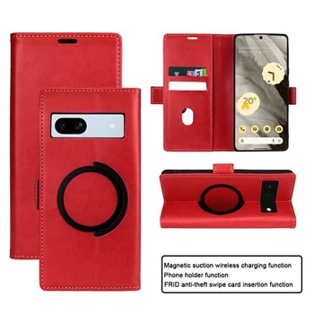 для Magsafe Кожаный чехол-бумажник для Google Pixel 7 7Pro, кошелек на молнии, чехол-бумажник со слотом для карт, чехлы для телефонов