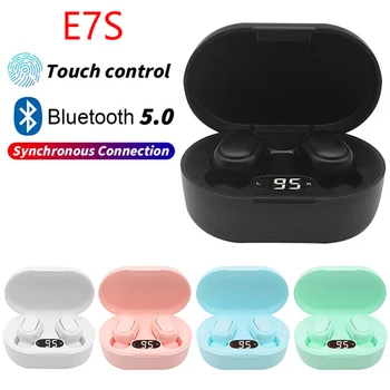 Оригинальная Беспроводная Bluetooth-Гарнитура E7S TWS с Микрофоном и светодиодным Дисплеем, Наушники-Вкладыши, Bluetooth-Наушники PK A6S E6S Y50 Y30 I7 Y80