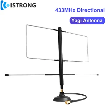 433 МГц Дальнобойная Направленная Антенна 2-х компонентная Антенна Yagi 6dBi с высоким Коэффициентом усиления Радио-Телевизионный Усилитель сигнала Портативная Радиостанция + UV SMA