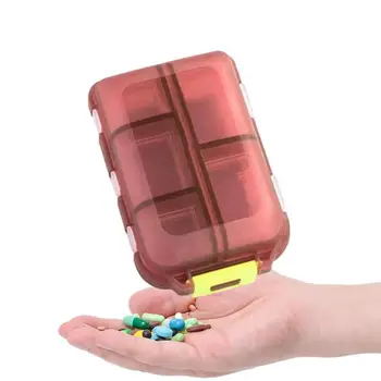 Коробка-органайзер для таблеток для путешествий, 10 отделений, Футляр для ежедневных таблеток, коробка для таблеток с крышкой, Двухслойный Портативный контейнер для витаминов