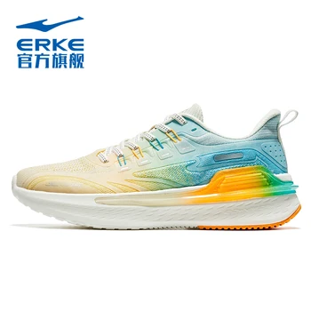 Спортивная обувь Hongxing Erke, Амортизирующие кроссовки для бега, Новинка 2023 года, нескользящие весенние квадратные кроссовки с мягкой подошвой