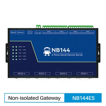 4 Порта Последовательного подключения сервера к Ethnernet RS232 RS422 RS485 RJ45 Шлюз Modbus POE Watchdog TCP UDP MQTT DC 8-28 В NB144ES