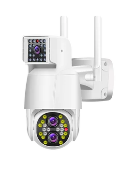 4MP 1080P 390Eyes APP 3 Объектива Двойной Экран Полноцветная Беспроводная PTZ IP Купольная Камера AI Гуманоидная Домашняя Безопасность CCTV Радионяня