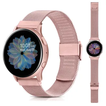 металлический Ремешок 20 мм Для Samsung Samsung Galaxy watch 3 41 мм/42 мм/Active 2/Gear Sport Ремешок Для Часов браслет Для Huawei Watch GT2 42 мм