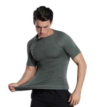 Брендовые футболки 2019, летняя футболка с круглым вырезом и коротким рукавом, мужские спортивные компрессионные топы для фитнеса, быстросохнущие дышащие футболки