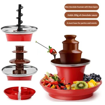 BEIJAMEI Электрический шоколадный фонтан, машина для плавления шоколада, водопад для фондю, башня для плавления шоколада для дома