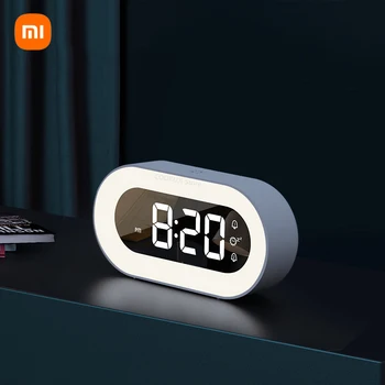Новый светодиодный цифровой будильник Xiaomi Music с голосовым управлением, Дизайн ночника, Настольные часы, Украшение домашнего стола, Детские подарки
