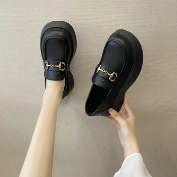 WHNB/ Новинка 2023, черная обувь, женские летние брендовые дизайнерские корейские кроссовки на массивной платформе высотой 5 см, повседневные кроссовки из лакированной кожи
