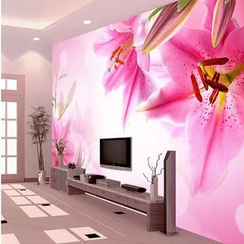 beibehang Быстро настраивает размер HD фрески 3d обои seiling цветок Лилии mew europe papel de parede фотообои