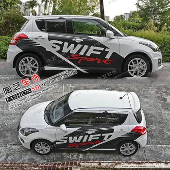 Автомобильные наклейки для Suzuki Swift, индивидуальное украшение кузова автомобиля, модные гоночные декоративные наклейки на заказ