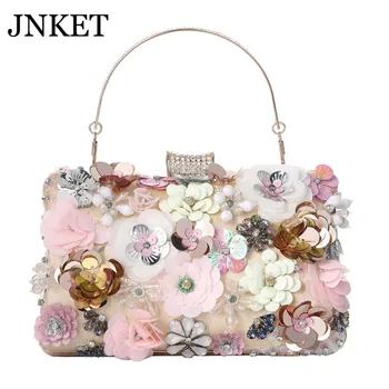 Новые женские вечерние сумки JNKET с цветами, сумочка для вечеринки, клатч, сумки-клатчи, сумочка для банкета, женская сумка