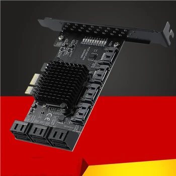 Майнинг Райзер PCIE SATA PCI-E Адаптер PCIE к контроллеру SATA Множитель 10 Портов SATA 3.0 6 Гбит/с к плате расширения PCI Express X1