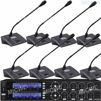 MiCWL UHF Аудио Беспроводные Микрофоны Конференц-система 8 Настольных Микрофонов Gooseneck 8 XLR 6,5 мм выход