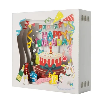 MOHAMM 1 ПРЕДМЕТ 3D Ручной работы Всплывающая поздравительная открытка с Днем Рождения с конвертом для детей, мальчиков, девочек, друзей, подарков для вечеринок