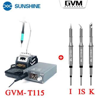 GVM T115 прецизионная паяльная станция с постоянной температурой ЖК-дисплей автоматический переход в режим ожидания в течение 1 секунды оловянная полоска C115 наконечник паяльника