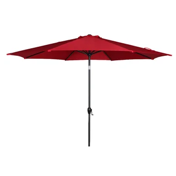 11-футовый по-настоящему красный Круглый уличный зонт с рукояткой, полиэстер, 11,00x11,00x8,00 футов