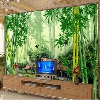 beibehang 3d стереоскопический бамбуковый европейский ТВ фон обои гостиная спальня papel de parede infantil
