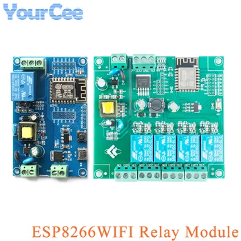 ESP8266 1/4-полосный канал переменного тока 90-250 В/постоянного тока 7-30 В Wi-Fi Релейный модуль ESP-12F Беспроводная программируемая разработка для Интернета вещей