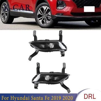 X-CAR Для Hyundai Santa Fe 2019 2020 Дневной Свет Белый Противотуманный Фонарь 12V DRL Водонепроницаемый 1 Пара Автомобильных светодиодных Дневных Ходовых Огней Автомобильные Фары