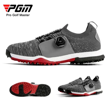 Обувь для гольфа PGM, Мужские Дышащие Вращающиеся шнурки, Спортивные кроссовки с шипами, нескользящие кроссовки XZ182