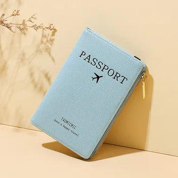 2022 Модный PU Держатель для Паспорта, Милая Простая сумка для паспорта с несколькими картами, защита для паспорта на молнии