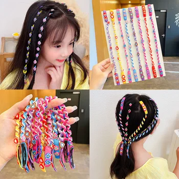 Новые милые Детские Плетеные косички с цветочным узором, Вьющиеся волосы, Заколка для волос, Аксессуары для волос Принцессы для девочек