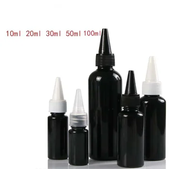 50x10 мл, 20 мл, 30 мл, 50 мл, 60 мл, 100 мл, Пустые черные пластиковые бутылки для косметического лосьона с закручивающейся крышкой, упаковочные контейнеры, бутылка для шампуня