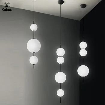 Kobuc Итальянский Дизайн, Круглый шар, Стеклянный подвесной светильник, Постмодернистский вертикальный подвесной светильник для прикроватной тумбочки, магазин тканей, лампа в