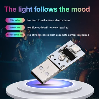 Мини-Карманная карта USB Power LED Module1W LED Интеллектуальный Китайский/английский Модуль Голосового Управления Ночником 6 Цветов Свободно меняются