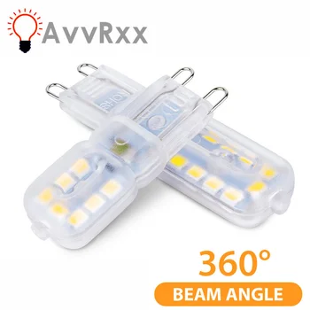 AvvRxx G9 LED 3W 5W 2835 SMD Лампада Кукурузная лампочка 220V 240V 14 22 SMD С регулируемой яркостью Светодиодная лампа Люстра Заменить Галогенную