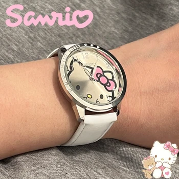 Часы Sanrio Kawaii Hello Kitty В Мультяшном стиле, Студенческие электронные кварцевые часы, Женские часы со стальным ремешком, детские электронные часы