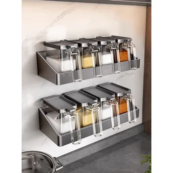 Настенный набор коробок для приправ, бытовой кухонный ящик для хранения, емкость для приправ, соль, глутамат натрия, специи, бот для приправ
