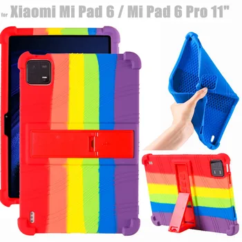 для Xiaomi Mi Pad 6 Pro 11 дюймов 2023 Чехол для Планшета Противоударный Чехол Xiaomi Mi Pad6 Мягкая Силиконовая Регулируемая Подставка Shell