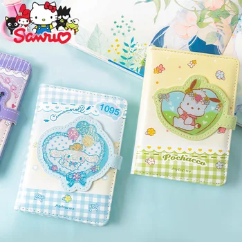 8шт Sanrio Melody Kuromi Hello Kitty Cinnamoroll Pochacco, Мультяшная Книжка с магнитной кнопкой, Тетрадь-раскраска A6, Книга-справочник
