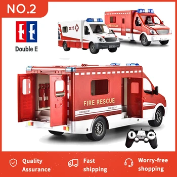 Double E E671 RC Fire Trcuk 2,4 G Пульт Дистанционного Управления Пожарно-спасательный Автомобиль 119 Скорой Помощи Городская Модель Автомобиля Игрушки Подарки для мальчиков