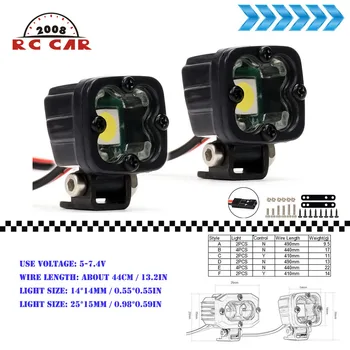 Прожектор фары светодиодные фонари для RC Axial SCX10 90046 Traxxas TRX4 1: 10