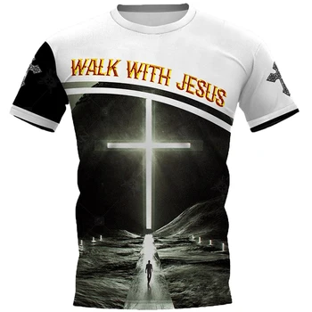 Мужские футболки с католическим принтом 
